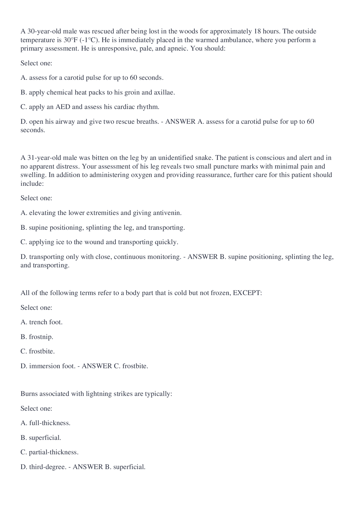 Preview of West Coast EMT Block 2 Exam 2022/2023 with complete solutions
